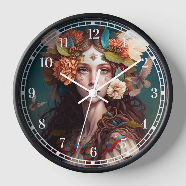 Fairy Girl Fantasy Art Clock (Front)