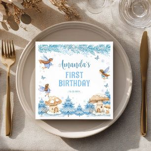 Fairy Girl Winter Garden Birthday Napkins
