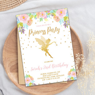 Fairy Glitter Princess Birthday Invitations