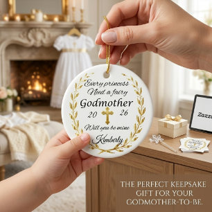 Fairy Godmother Proposal Custom godmother Ceramic Ornament