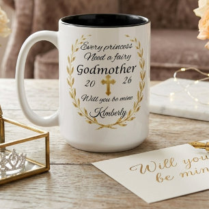 Fairy Godmother Proposal Custom godmother Two-Tone Coffee Mug
