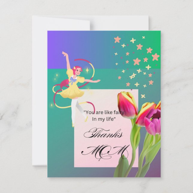 "Fairy Godmother Thanks" Thank You Card (Front)