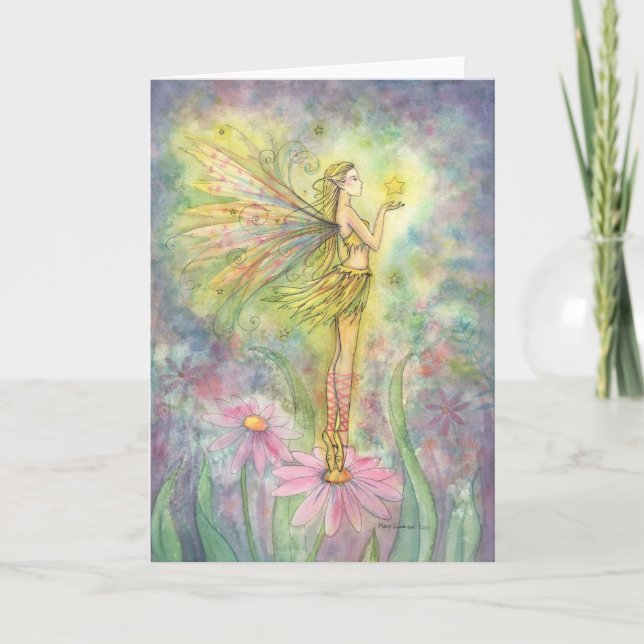 Fairy Greeting Card Golden Star (Front)