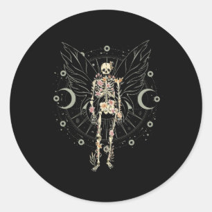 Fairy Grunge Fairycore Aesthetic Butterfly Skeleto Classic Round Sticker