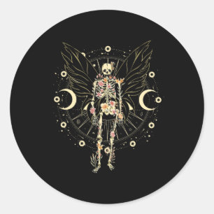 Fairy Grunge Fairycore Aesthetic Butterfly Skeleto Classic Round Sticker