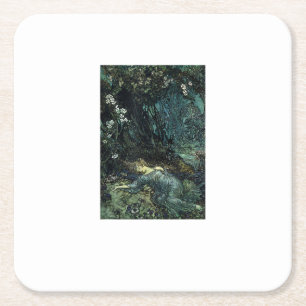 Fairy Grunge Fairycore Aesthetic Cottagecore Gobl Square Paper Coaster
