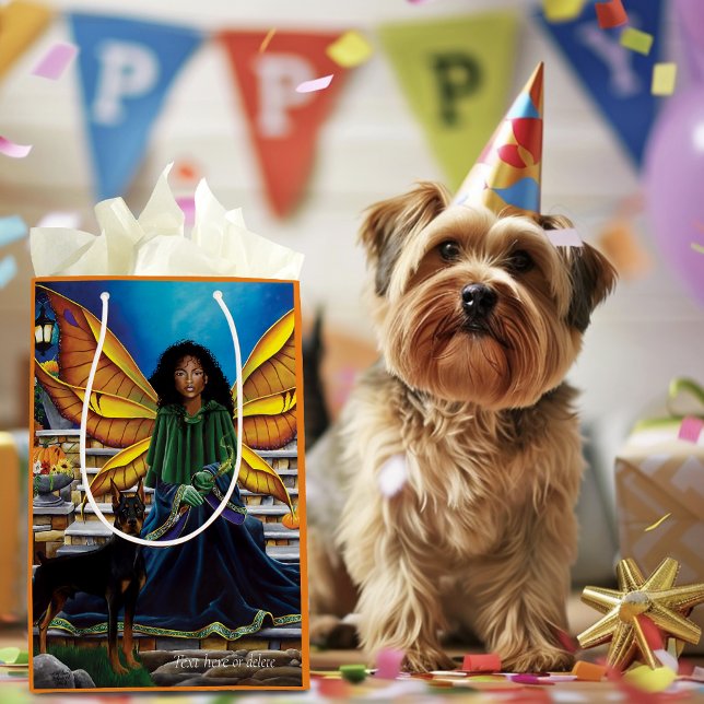 Fairy Guardian Doberman Dog Medium Gift Bag (Creator Uploaded)