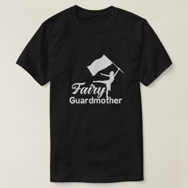 Fairy Guardmother Colour Guard Mum   Flag Girl Sil T-Shirt (Design Front)