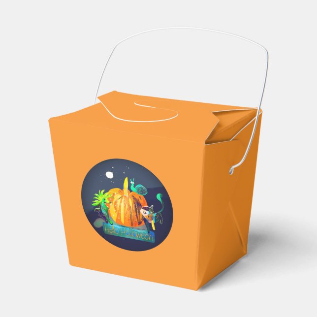 Fairy Halloween Animals & Pumpkin Trick or Treat  Favour Box (Front Side)