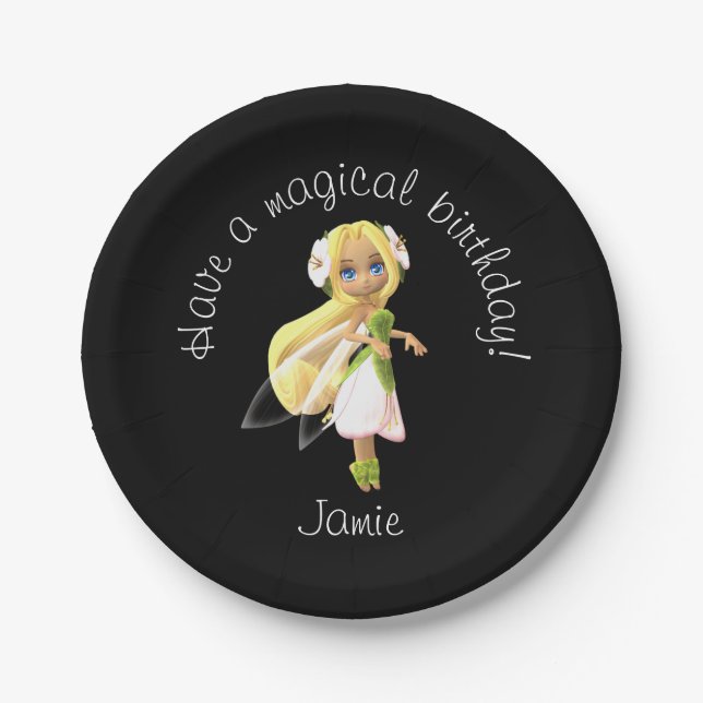Fairy "Have a Magical Birthday" Party Paper Plates (Front)