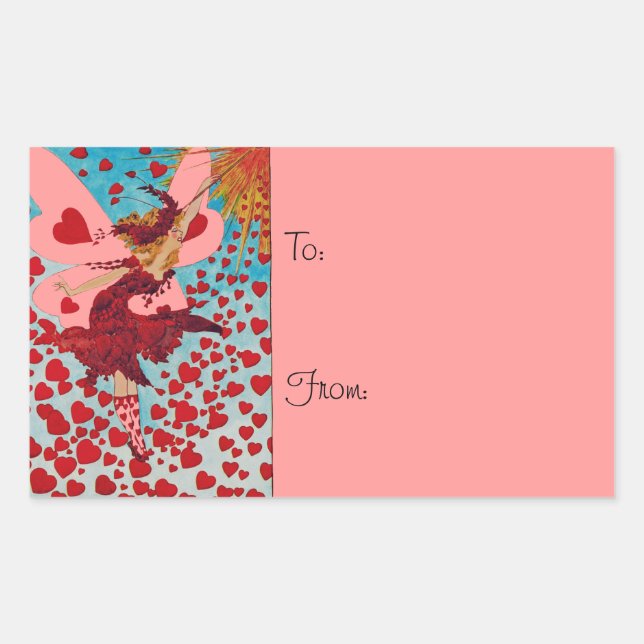 Fairy Hearts CHANGE COLOR ~ Square Stickers (Front)