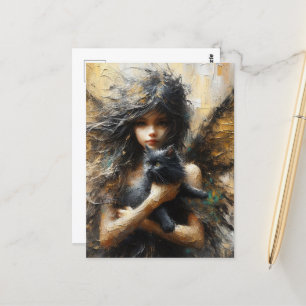 Fairy Holding a Cute Kitten Postcard
