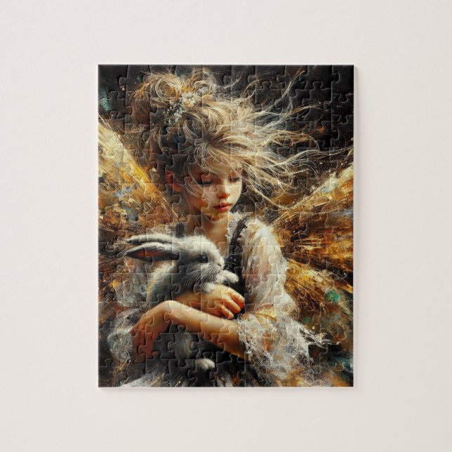 Fairy Holding a Young Rabbit Jigsaw Puzzle (Vertical)