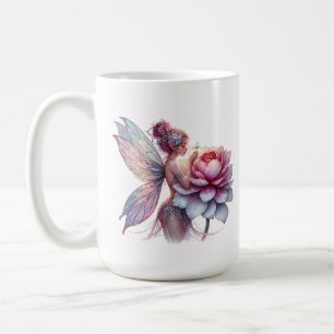 Fairy Holding an Over-sized Flower Personalized Coffee Mug