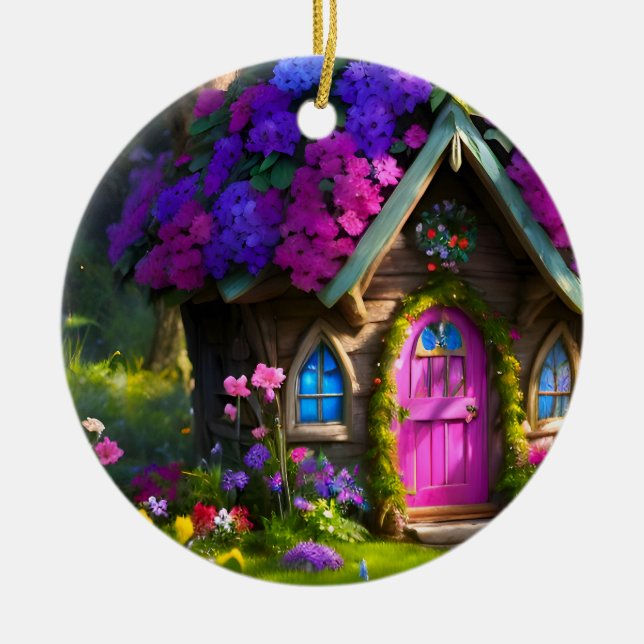 Fairy House Ceramic Ornament (Front)