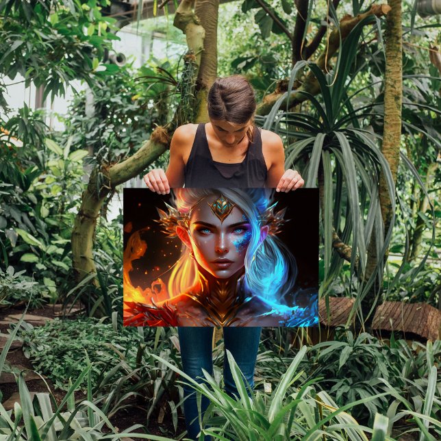  fairy ice fire queen bright colourful fantasy poster (Creator Uploaded)