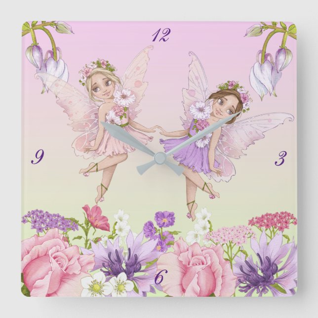 Fairy Illustrations Nursery Clock (Front)