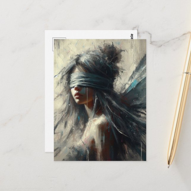 Fairy in a Blindfold  Postcard (Front/Back In Situ)