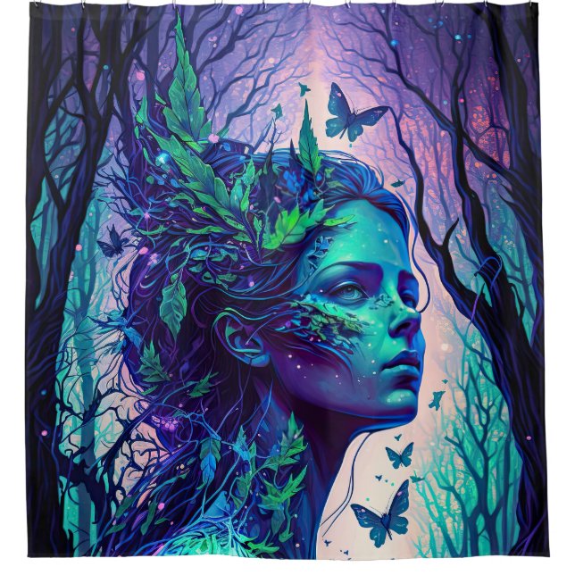 Fairy in a Magical Forest Shower Curtain (Front)