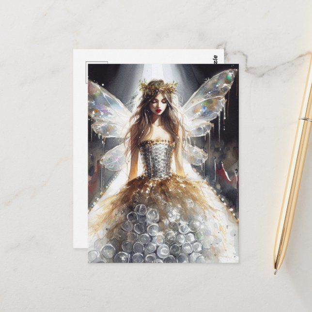 Fairy in a Recycled Dress at the Fashion Show Postcard (Front/Back In Situ)
