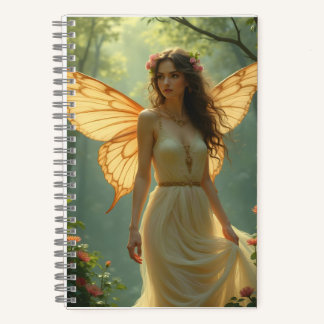 Fairy in a White Dress in the Forest Notebook