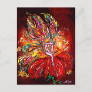 FAIRY IN RED, postcard