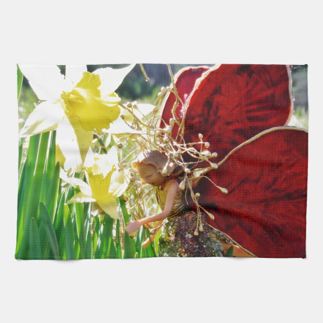 Fairy in the flowers tea towel (Horizontal)