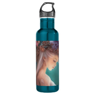 Fairy In The Moonlight Garden Watercolor 710 Ml Water Bottle