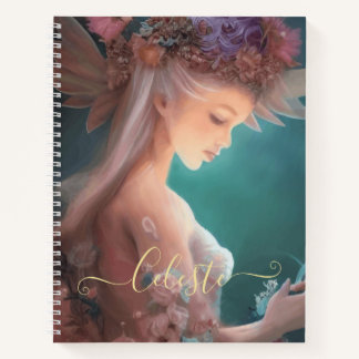 Fairy In The Moonlight Garden Watercolor Notebook