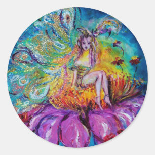 FAIRY IN THE NIGHT CLASSIC ROUND STICKER