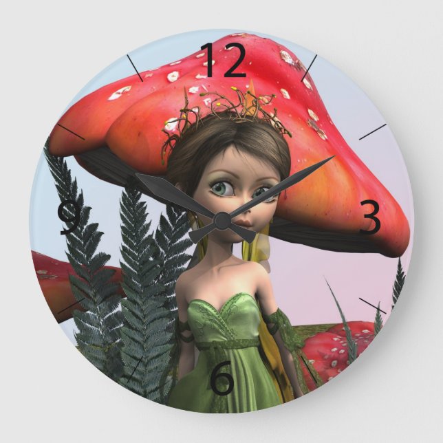 Fairy in Woodland Large Clock (Front)