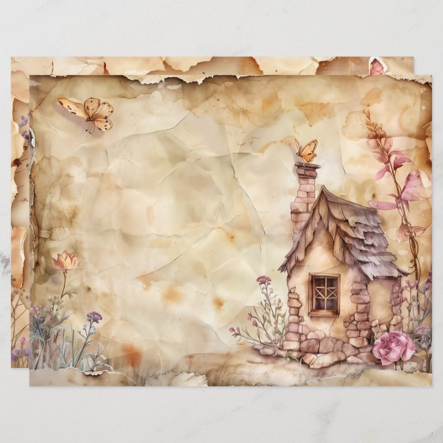 Fairy Junk Journal Scrapbook Paper (Front/Back)