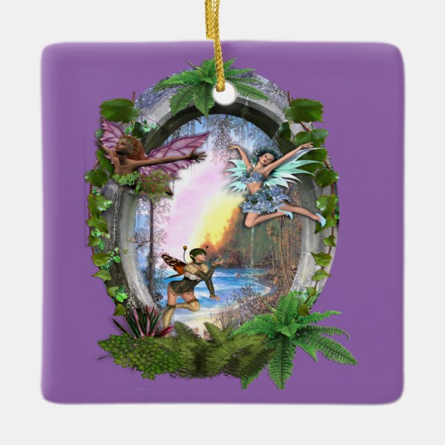 Fairy Kingdom  Ceramic Ornament (Front)