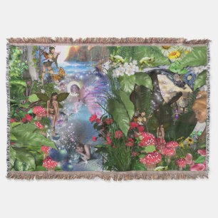Fairy Kingdom forest dreamland fantasy stories Throw Blanket