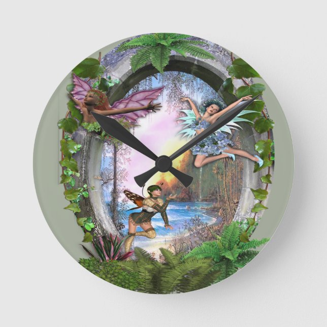 Fairy Kingdom Round Clock (Front)