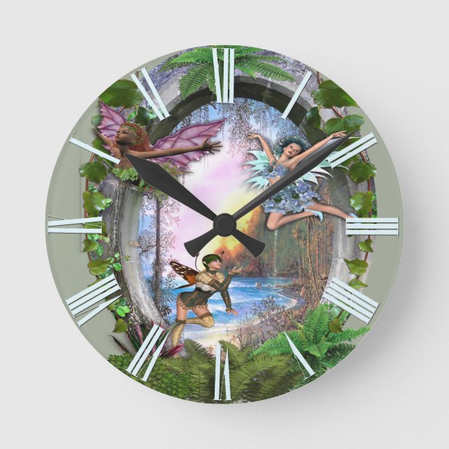 Fairy Kingdom Round Clock (Front)