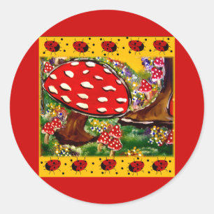 Fairy Lady Bugs Classic Round Sticker