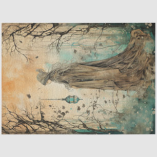 Fairy Land Spring Forest Whimsical Witch No1 Tissue Paper