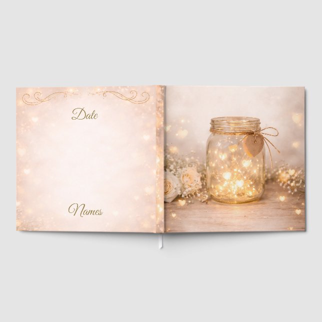 Fairy Light Rustic Wedding Guest Book (Full)