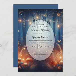 Fairy Lights and Moonlit Forest Magic Wedding Invitation