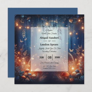 Fairy Lights and Moonlit Forest Magic Wedding Invitation
