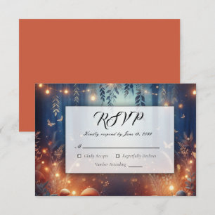 Fairy Lights and Moonlit Forest Magic Wedding RSVP Card