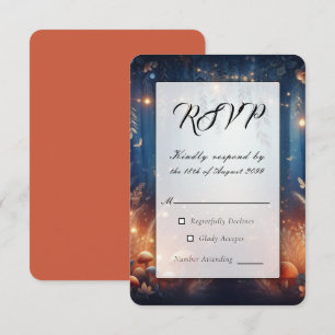 Fairy Lights and Moonlit Forest Magic Wedding RSVP Card