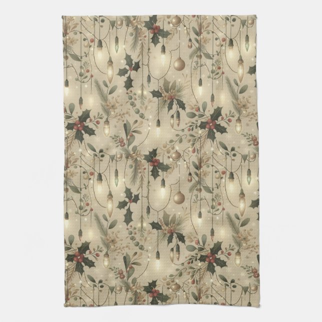 Fairy Lights, Forest Bright Tea Towel (Vertical)