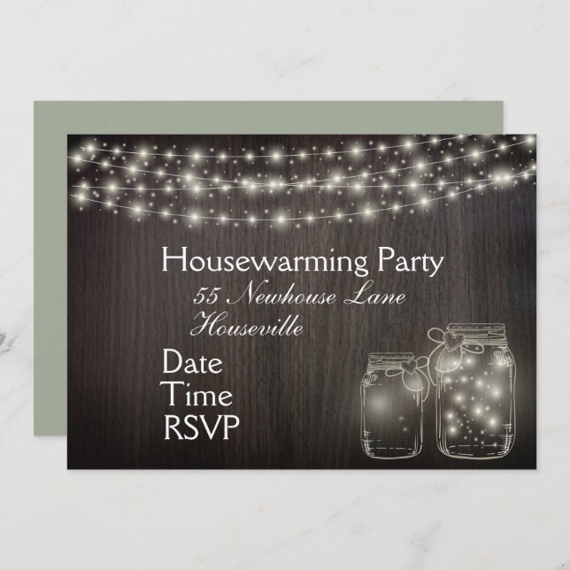 Fairy Lights Housewarming Party Invitation (Front/Back)
