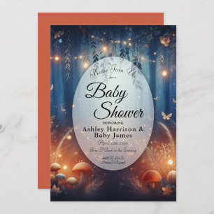 Fairy Lights in a Moonlit Forest Baby Shower Invitation