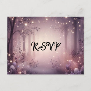 Fairy Lights in Woodland Glow RSVP Postcard