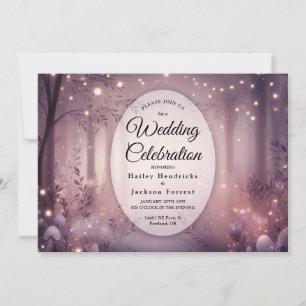 Fairy Lights in Woodland Glow Wedding Invitation