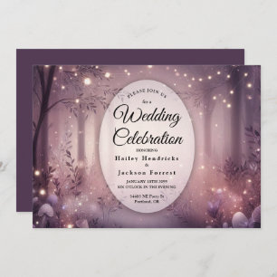 Fairy Lights in Woodland Glow Wedding Invitation