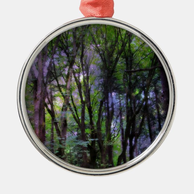 Fairy Lights Surreal Forest Metal Tree Decoration (Front)